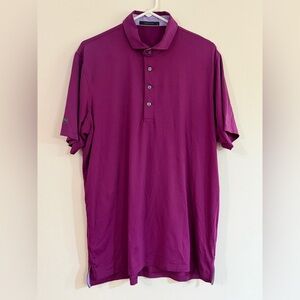 Greyson Men's Large Short Sleeve Golf Performance Polo Shirt Purple Magenta